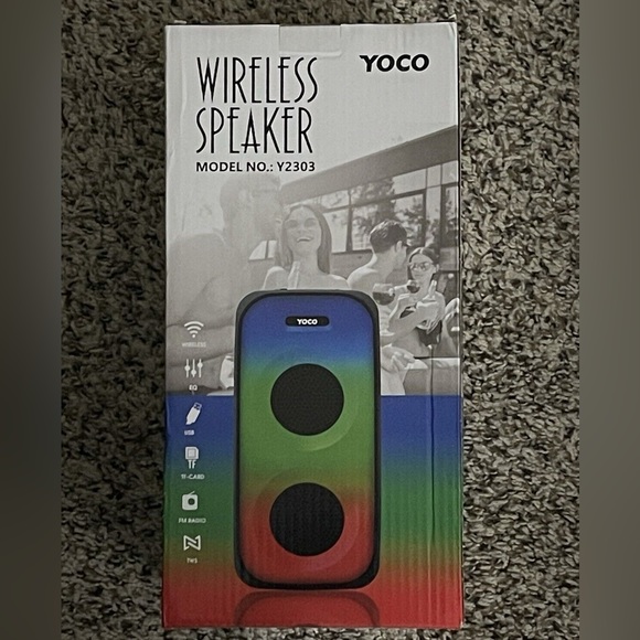Yoco Wireless Speaker FM Radio Y2303 EQ USB Tf-Card Portable - Picture 2 of 3